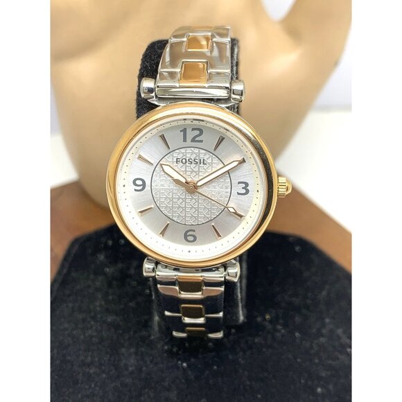 Fossil Women\'s Watch ES5201 Quartz Two Tone Silver Rose Gold Steel 28mm main image 14